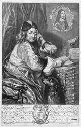 Portrait of Thomas Killigrew, Restoration Playwright, Frontispiece to His Works, Engraved by William Faithorne, 1664
